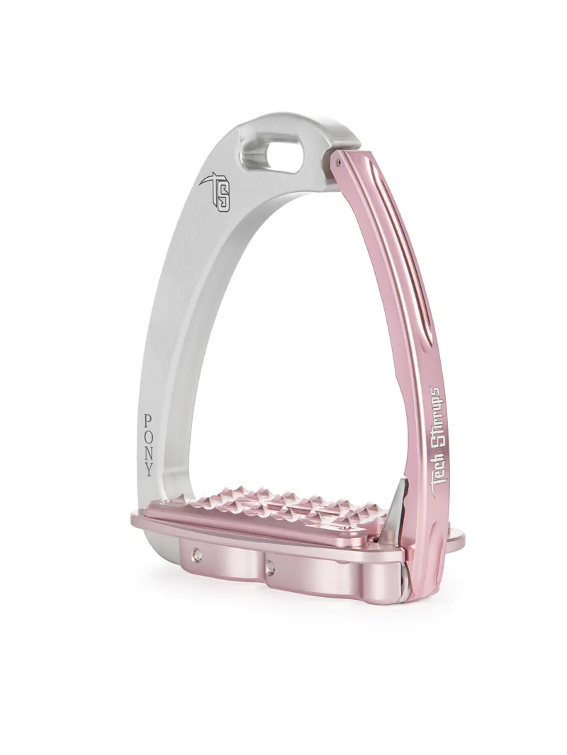 Tech Venice Children's Safety Stirrups - Silver/Pink